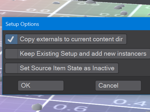 Instancer preset setup options